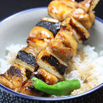 Yakitori (grilled chicken skewers) bowl