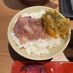 天ぷらめし 天之舞 - イカの塩辛と天之舞漬（松前漬け）でご飯1杯