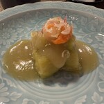 ゆう心 - 焼き茄子　茄子のソースがけ　桜海老