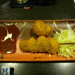 おばんざい くじら亭 - くじらの串カツと南瓜のコロッケ