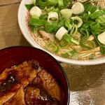 ら～めん山家 - 元祖とんこつ　ネギ増し　ミニ豚丼