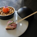 Restaurant Re: - ヤシオマスのタルトと自家製鴨ハム