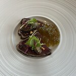 ベッラ・ヴィスタ - 鰹の炙り 千代酢のジュレとコプミカンのアクセント