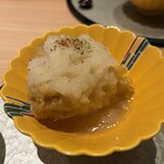 京橋 天冨良と鮨 いしい - 穴子です。大根おろしタップリ