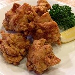 中華ダイニング燈や - 2014/08・鶏もも肉の唐揚げ・山椒塩添え