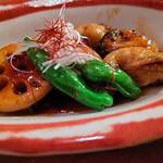 魚や 旬平 - 牡蠣と蓮根の甘酢あんかけ