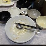 逸品火鍋 四季海岸 - 豚肉と胡瓜、玉子の炒め980円（ランチは、ご飯、味玉、惣菜ほか、食べ放題）