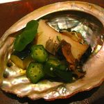 レストラン ラッセ - 【アワビの冷製 茄子のピューレと肝のソース】◎2014/8