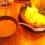 壱角家 - 濃厚魚介つけ麺 大 熱盛り麺 ＆ 肉汁餃子 12個