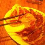 壱角家 - 濃厚魚介つけ麺 大 熱盛り麺 ＆ 肉汁餃子 12個