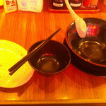 壱角家 - 濃厚魚介つけ麺 大 熱盛り麺 ＆ 肉汁餃子 12個