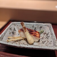 一座建立 - ⑦「白甘鯛の焼き物とらっきょうの天ぷら」