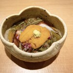 東麻布 天本 - うに・じゅんさい・﻿タコの小鉢