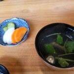 町田 うなぎ流木 - 肝吸い、香の物