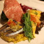 イタリアの洋食家 - ランチＣの前菜　きびなごのりぞっと、ハム、フリッタータ、野菜のまりね