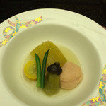 華鳳 - 海老新丈揚煮 冬瓜含煮 小茄子煮浸 黄ズッキーニ インゲン