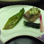 華鳳 - 尼鯛素焼き 万願寺獅子唐 恥神 紫蘇巻き胡桃味噌