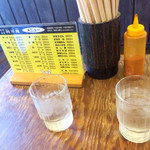 飩平庵 - 卓上の様子。