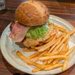 CAFE 日升庵 - 日升庵チーズバーガーポテトset