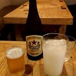 まがり　かいだんの下 - サッポロラガー（中瓶）800円/カルピス　400円