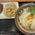 讃岐うどん 條辺 - 料理写真:冷たい温玉うどん、枝豆コロッケとかき揚げ