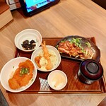 ガスト - 料理写真:■ お好み和膳 (若鶏スパイス焼き)、1,340円
■ 変更:ミニひれかつ丼、+200円