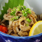旬家 はちどり - 「大阿蘇鶏皮ポン酢」