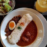 天馬 - ビーフカレー&キーマ1100円