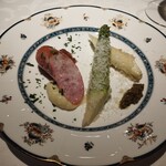 リストランティーノ ルベロ -  ◎極上サルシッチャ　アグロドルチェ／◎グリーンアスパラガス　フリット　タプナード