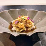 よし澤 - 『先付』⇒ゆば・毛ガニ・白だつ