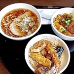 いっさく - 料理写真:３品セット「ラーメン、ヒレカツ丼、天丼」