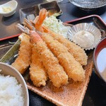 民宿 いなほ - エビフライ定食