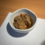 寿司・中国料理 福禄寿 - お通し1 ザンギの南蛮漬け