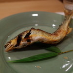 樋口 - 鮎の塩焼きと揚げ南高梅（梅は食べちゃいました）