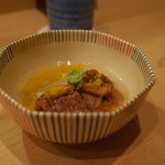 樋口 - 芋茎とシャラン鴨の炊き合わせ