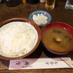 都賀 - 定食の ご飯・味噌汁・お新香
