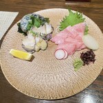 花門 - 鮑（肝有り）　本鮪のお造り