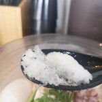 鶏×麦 らら - 貝出汁のシャーベットのトッピング！！