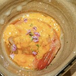 東麻布 天本 - ボタンエビの紹興酒漬け、生うに