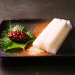 あみだそば 福の井 - そば味噌　大根スティック添え