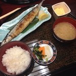 梅園 - 新秋刀魚の塩焼き定食w