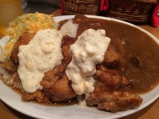 カレー倶楽部ルウ - チョウザメ南蛮カレー+チキン南蛮トッピング