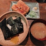 にいがたや 分店 - ちょい飲み手帖セットのとん汁・おにぎり