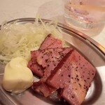 立ち呑み 晩杯屋 - ベーコンステーキ　消えた‥