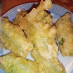 立ち呑み 晩杯屋 - オクラ天　うまし！