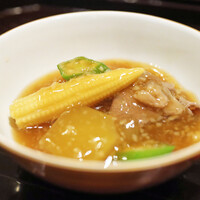 味処えんどう - 黒毛和牛と赤皮南瓜 炊合せ