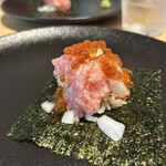 鉄板焼 天晴れ - 名物トロたま