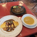 ウッディ - オムレツセットとハンバーグ単品