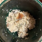 あさば - おこげ、三人で鮎飯完食❣️