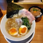 麺家 たけ田 - 松葉蟹の焼き出汁背脂中華蕎麦（塩）と漁師の親蟹ぶっかけTKG